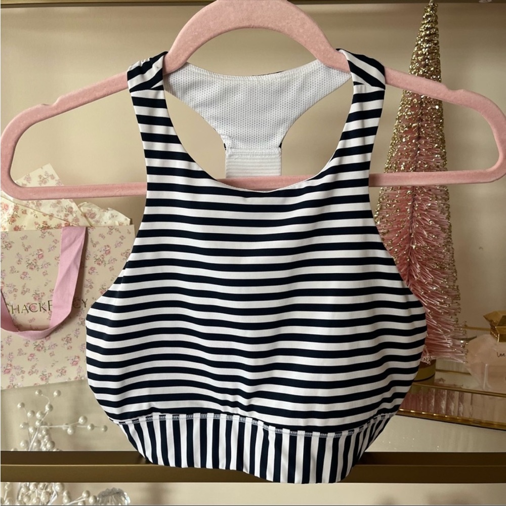 Athleta Striped Racerback Sports Bra Size S